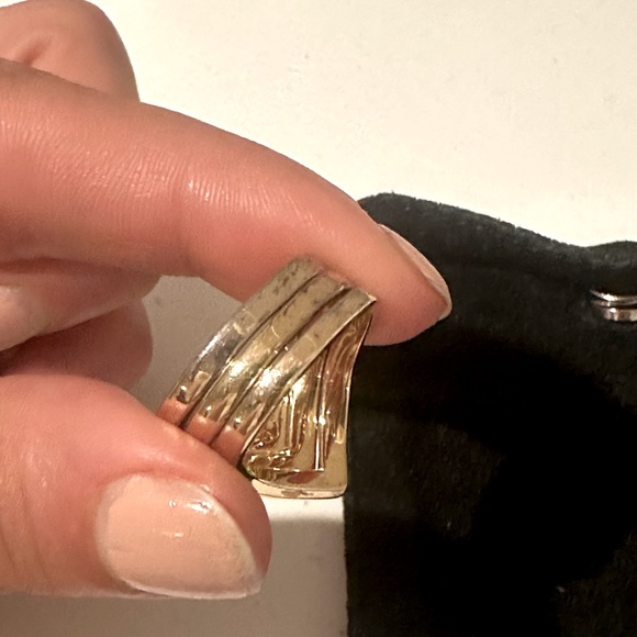 Rebecca Minkoff Chevron stacking rings gold plated - Picture 5 of 7